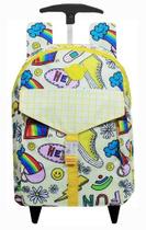 Mochila Rodinha Infantil Feminina Escolar Juvenil Notebook Impermeável Envelope Estampada Winth