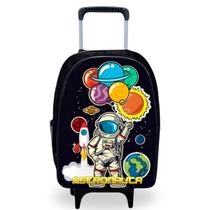 Mochila Rodinha Infantil Masculina Grande Menino- Astronauta - Pikuka