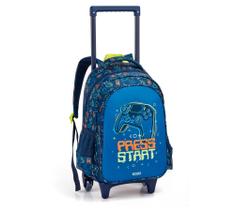 Mochila Rodinha Infantil Menino Game/Press Staat Dinossauro/T-Rex Skate Seanite(MR42062)