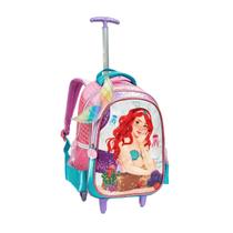 Mochila Rodinha Infantil Princesa Sereia Menina Escola