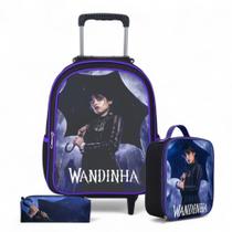 Mochila Rodinha Juvenil Feminina Kit + Lancheira Térmica Menina + Estojo