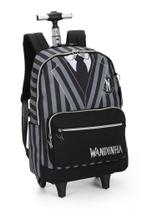 Mochila Rodinha Lanch Estojo Duplo Wandinha Addams Wednesday