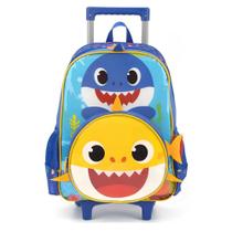 Mochila Rodinha Luxcel Baby Shark Azul Escuro