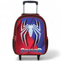 Mochila Rodinha Masculina Infantil Escolar Reforçada e grande Aranha