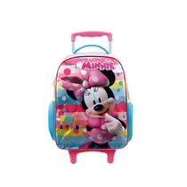 Mochila Rodinha Minnie Mouse Bolsa Escolar Rosa Infantil