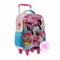 Mochila Rodinha Minnie Mouse Grande Escolar Infantil