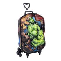 Mochila Rodinha Tripla 3d Hulk Vingadores G Verde Diplomata