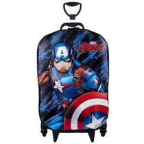 Mochila Rodinha Tripla Avengers Capitão América 3d Maxtoy