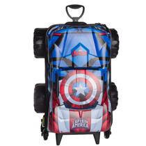 Mochila Rodinha Tripla Capitão América Monster Trucks 3d Maxtoy