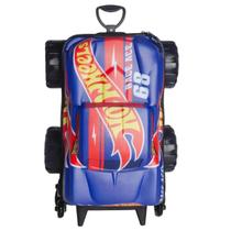 Mochila Rodinha Tripla Hotwheels Race Monster Trucks 3d Maxtoy