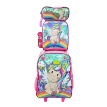 Mochila Rodinha Unicórnio + Lancheira Térmica + Estojo Conjunto Escolar Mochila Rodinha Unicórnio + Lancheira Térmica + Estojo Conjunto Escolar