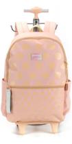 Mochila Rodinha Up4you Bege Com Bolas Douradas Mochila Rodinha Up4you Bege Com Bolas Douradas