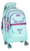 Mochila Rodinhas 360 Haste Dupla Porta Notebook Stitch TURQUESA - Luxcel SKU 43682