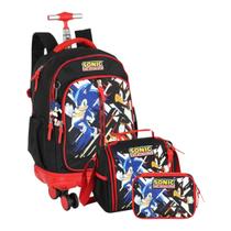 Mochila Rodinhas 360º Escolar + Lancheira Térmica + Estojo Box Sonic Mochila Rodinhas 360º Escolar + Lancheira Térmica + Estojo Box Sonic