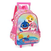 Mochila Rodinhas Baby Shark Rosa Luxcel