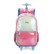 Mochila Rodinhas Barbie Com Brilho ul/Rosa Luxcel