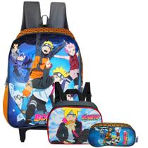 Mochila Rodinhas Boruto + Estojo Naruto Shippuden + Lancheira Laranja Mochila Rodinhas Boruto + Estojo Naruto Shippuden + Lancheira Laranja