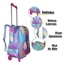 Mochila Rodinhas Cavalo Marinho Meninas Resistente Confort