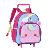 Mochila Rodinhas Com Alça Infantil Pre-Escolar Creche Unicórnio Clio Pets Mochila Rodinhas Com Alça Infantil Pre-Escolar Creche Unicórnio Clio Pets