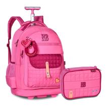 Mochila Rodinhas com Estojo Box Kit Rebecca Bonbon Premium