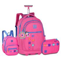 Mochila Rodinhas com Lancheira Térmica e Estojo Rebecca Bonbon
