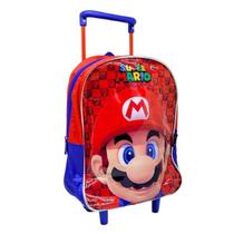 Mochila Rodinhas Creche Mario Bros Infantil Pequena Luxcel