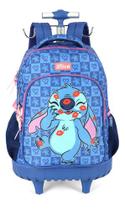 Mochila Rodinhas E Alça Costas Disney Stitch E Angel Kiss