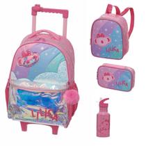 Mochila Rodinhas Escolar Lilica Ripilica Super Star Lancheira Estojo Garrafa Feminino
