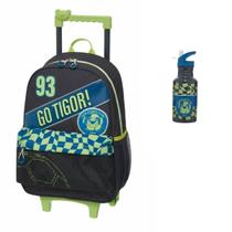 Mochila Rodinhas Escolar Tigor T. Tigre Tigor Futebol Lancheira Estojo Garrafa Masculino