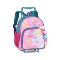Mochila Rodinhas Escolar Unicórnios Bolsa Feminina Infantil