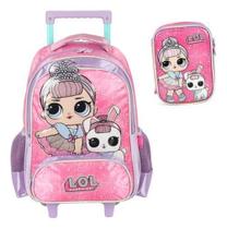 Mochila Rodinhas + Estojo Box Lol Surprise Pet