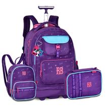 Mochila Rodinhas Feminina com Lancheira e Estojo Kit Escolar Mochila Rodinhas Feminina com Lancheira e Estojo Kit Escolar