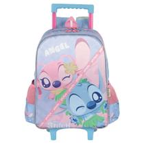 Mochila Rodinhas Infantil Escolar Stitch Angel Disney Luxcel Mochila Rodinhas Infantil Escolar Stitch Angel Disney Luxcel