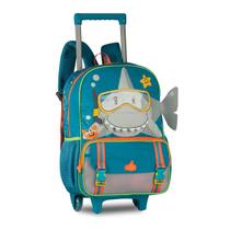 Mochila Rodinhas Infantil Masculina Tubarão com Estampa Interativa