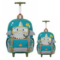 Mochila Rodinhas Infantil Tubarão Escolar Clio Original