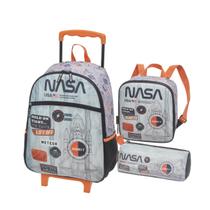 Mochila Rodinhas Lancheira Estojo Pack Me Nasa Astro