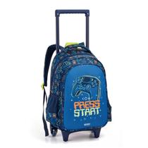 Mochila Rodinhas Press Start Video Game Escolar Seanite