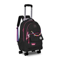 Mochila Rodinhas Rebecca Bonbon Bolsa Escolar Premium - Clio