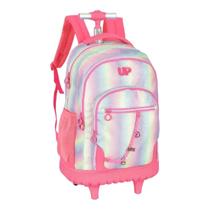 Mochila Rodinhas Reforçada Glitter Menina Rosa Infantil Up4you Luxcel