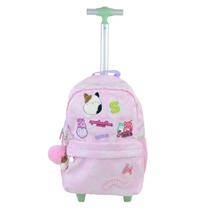 Mochila Rodinhas Squishmallows Escolar Infantil Chaveiro Patch Rosa Pacific Mochila Rodinhas Squishmallows Escolar Infantil Chaveiro Patch Rosa Pacific