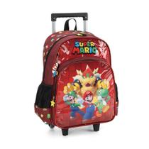 Mochila Rodinhas Super Mario Bowser Vermelho Luxcel