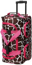 Mochila rolante Rockland Pink Giraffe de 22 polegadas