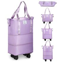 Mochila rolante VOOWO expansível Carry On 28-58L roxa Mochila rolante VOOWO expansível Carry On 28-58L roxa