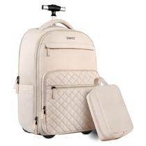 Mochila rolante ZOMFELT para mulheres com rodas, laptop de 17 polegadas, bege Mochila rolante ZOMFELT para mulheres com rodas, laptop de 17 polegadas, bege