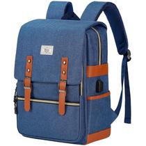 Mochila Ronyes Vintage Laptop 15,6" com porta USB - azul
