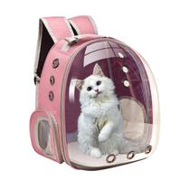 Mochila Rosa Passeio Transporte Cães Gatos Pequeno Porte