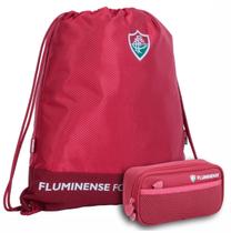 Mochila Saco Futebol Fluminense Bolsa Esportiva e Estojo Flu