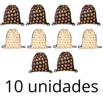 Mochila Saco Kit com 10 Emoji Divertido Sacochila Unissex Passeio Praia Academia Clube Mochila Saco Kit com 10 Emoji Divertido Sacochila Unissex Passeio Praia Academia Clube
