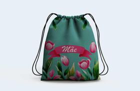 Mochila Saco Lembrança Dia das Mães Flores para Mamãe