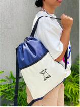 Mochila Saco Nylon FITNESS Academia Esportiva Gym Bag Fitness Unissex Cordão Preto Sack Outline Nylon Resistente Sacochila